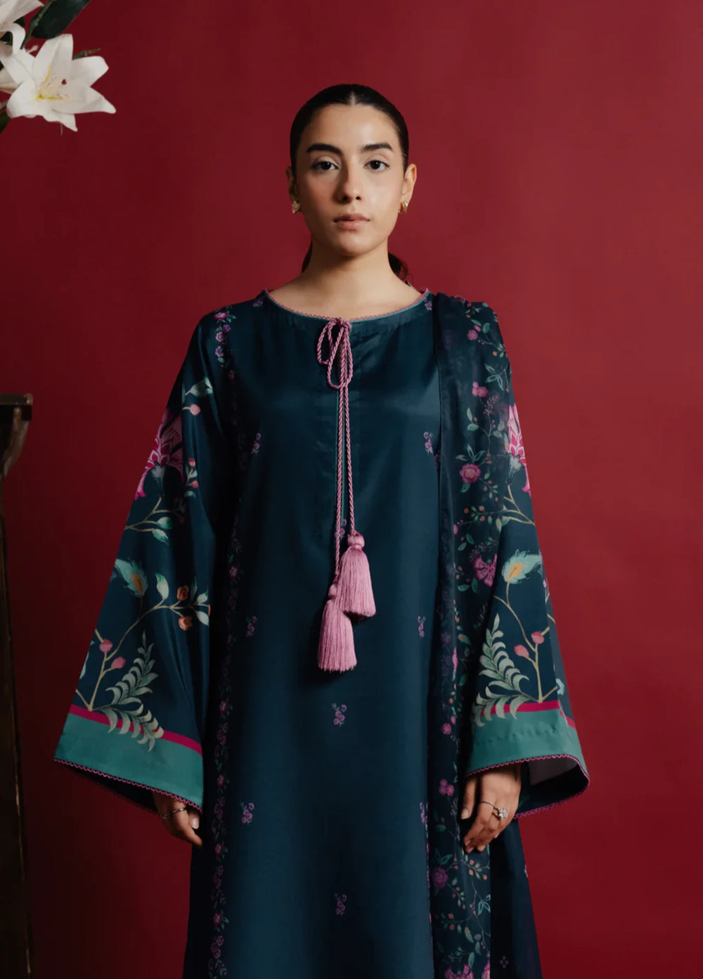 Hiddden Garden by Jahaan RTW Printed Crepe 3 Piece Suit Oris Casual Collection