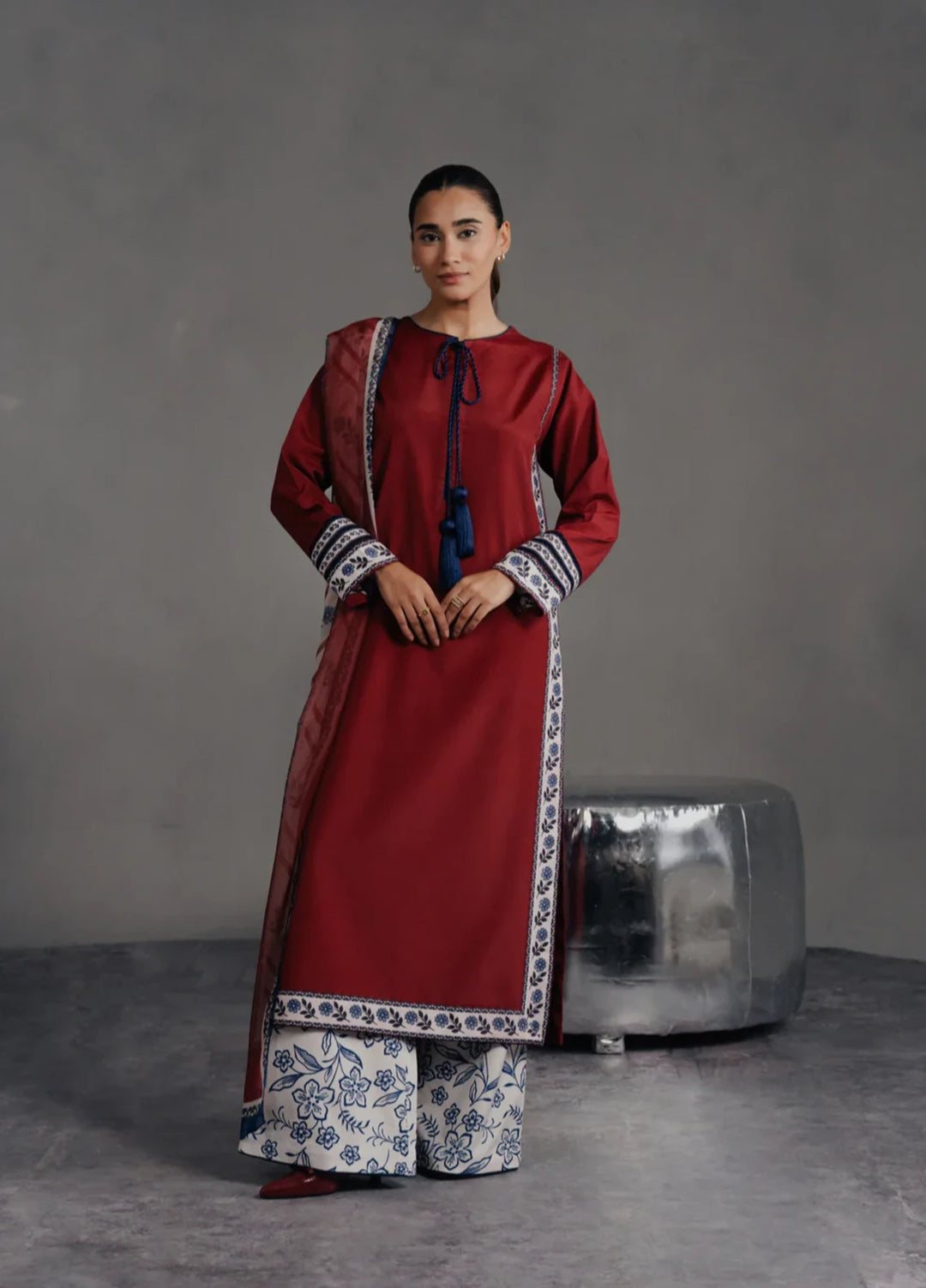 Hiddden Garden by Jahaan RTW Printed Crepe 3 Piece Suit Aurora Casual Collection