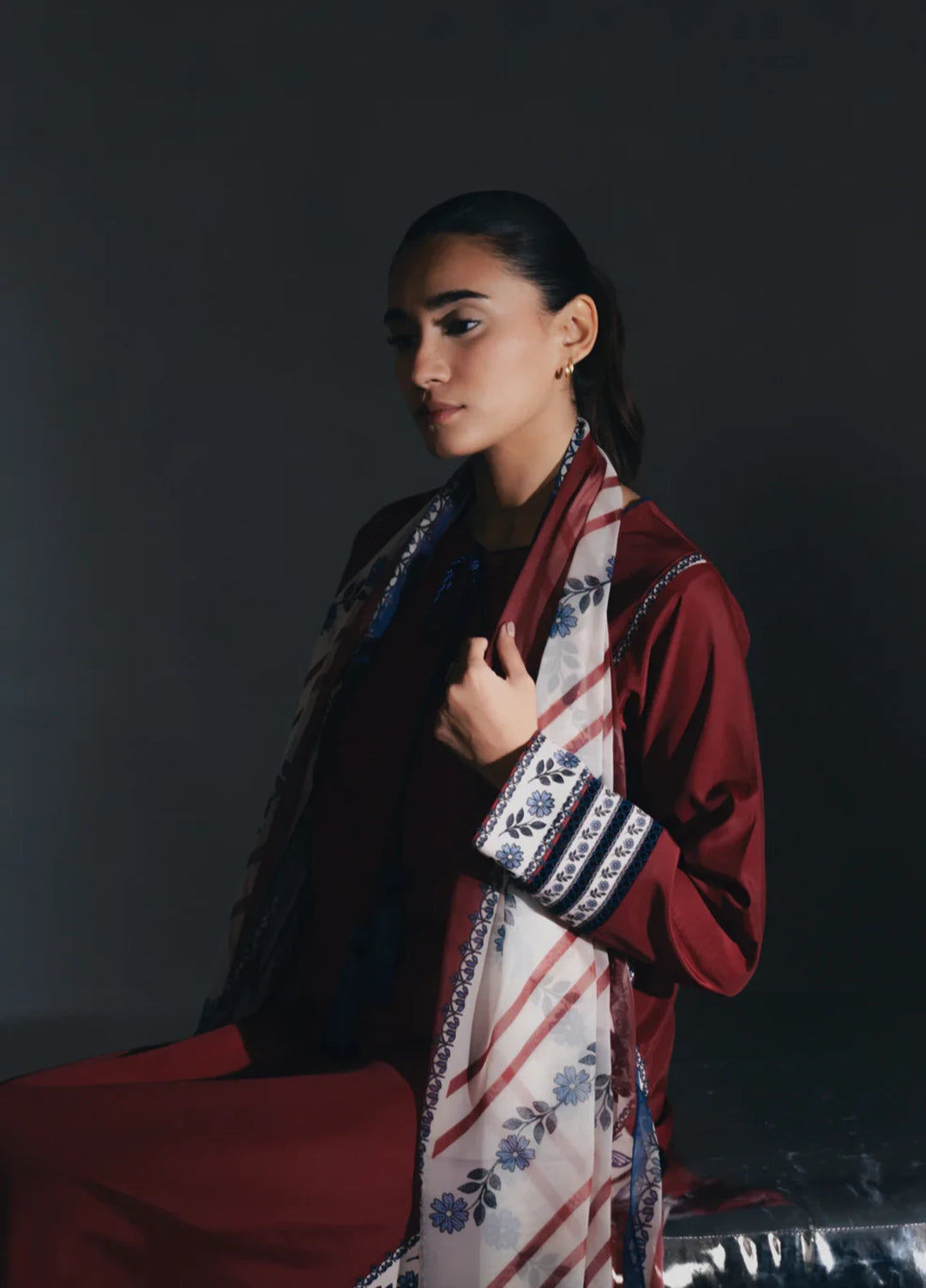Hiddden Garden by Jahaan RTW Printed Crepe 3 Piece Suit Aurora Casual Collection