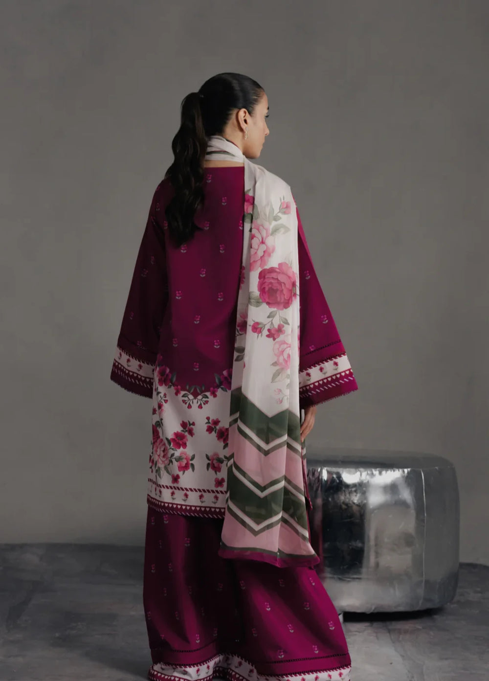 Hiddden Garden by Jahaan RTW Printed Crepe 3 Piece Suit Eclipse Casual Collection
