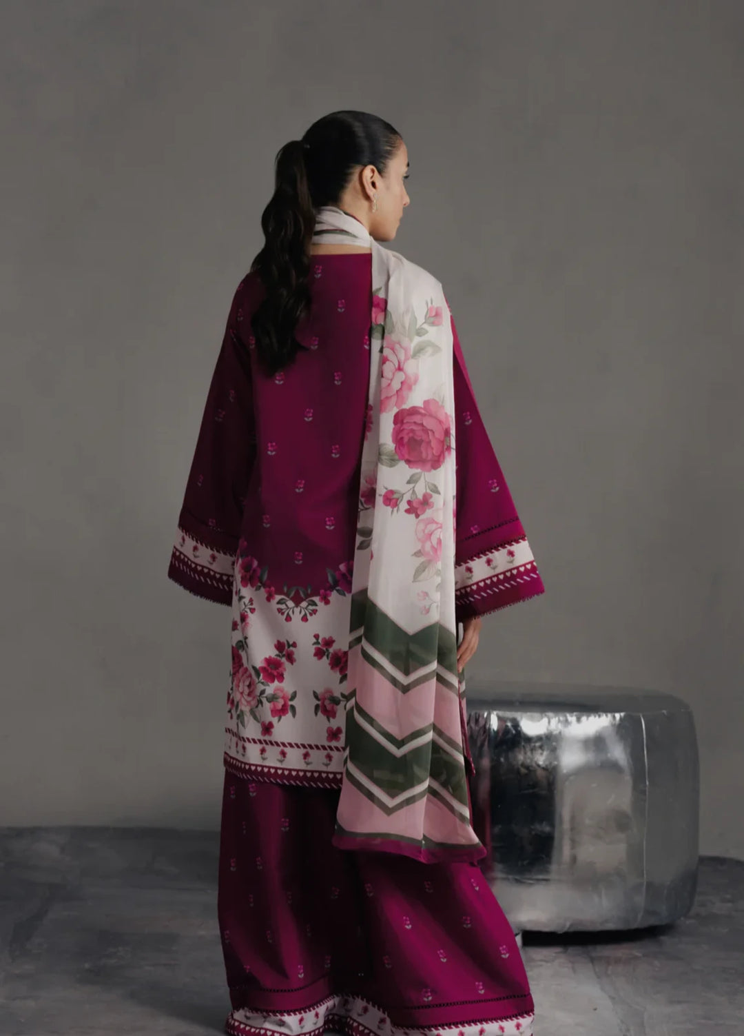 Hiddden Garden by Jahaan RTW Printed Crepe 3 Piece Suit Eclipse Casual Collection