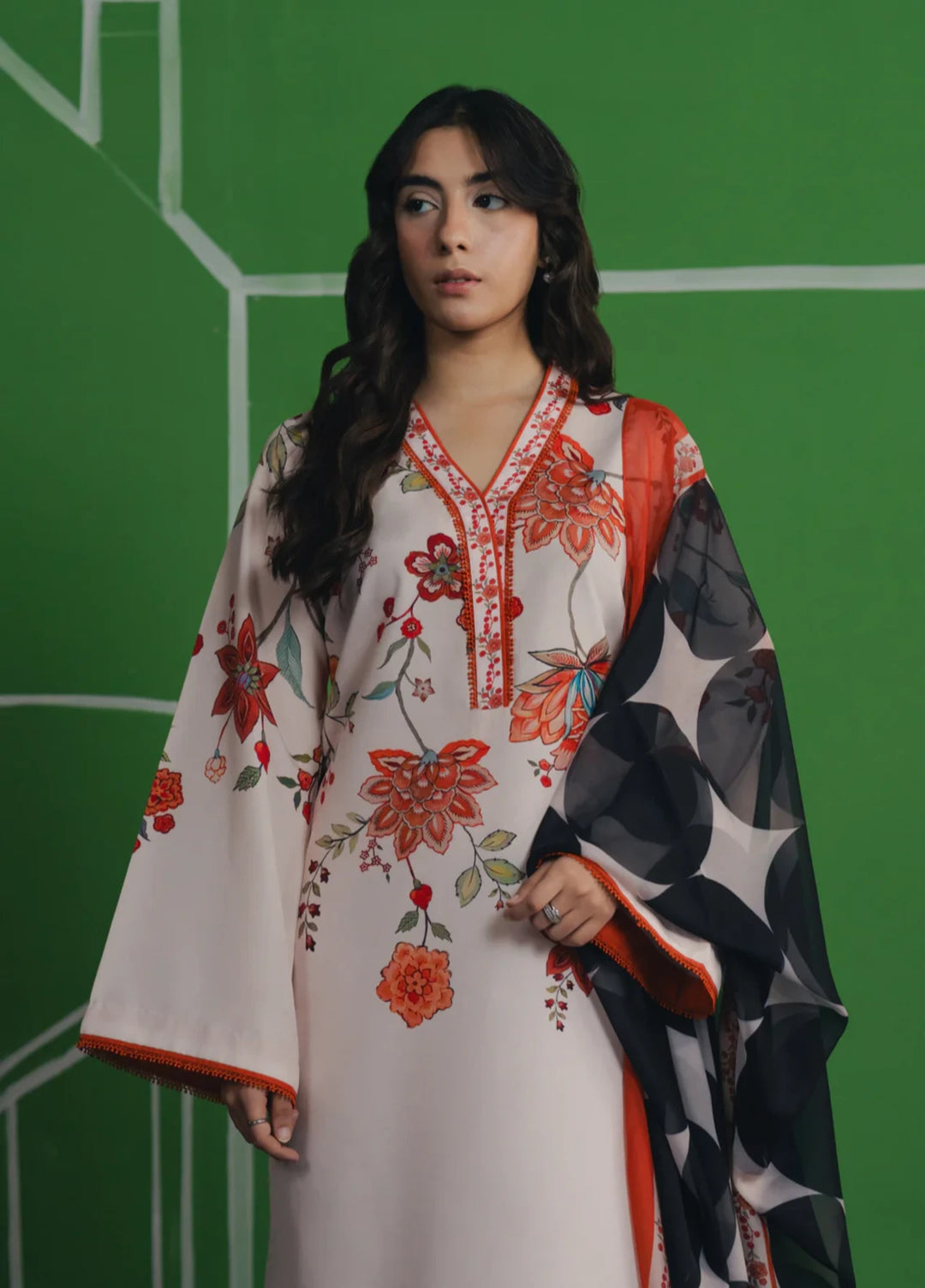 Hiddden Garden by Jahaan RTW Printed Crepe 3 Piece Suit Willow Casual Collection