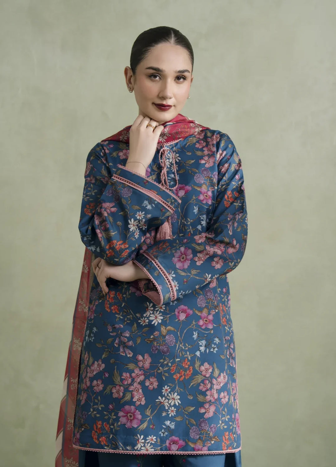 Blossom Hour by Jahaan RTW Printed Crepe 3 Piece Suit Celeste Casual Collection