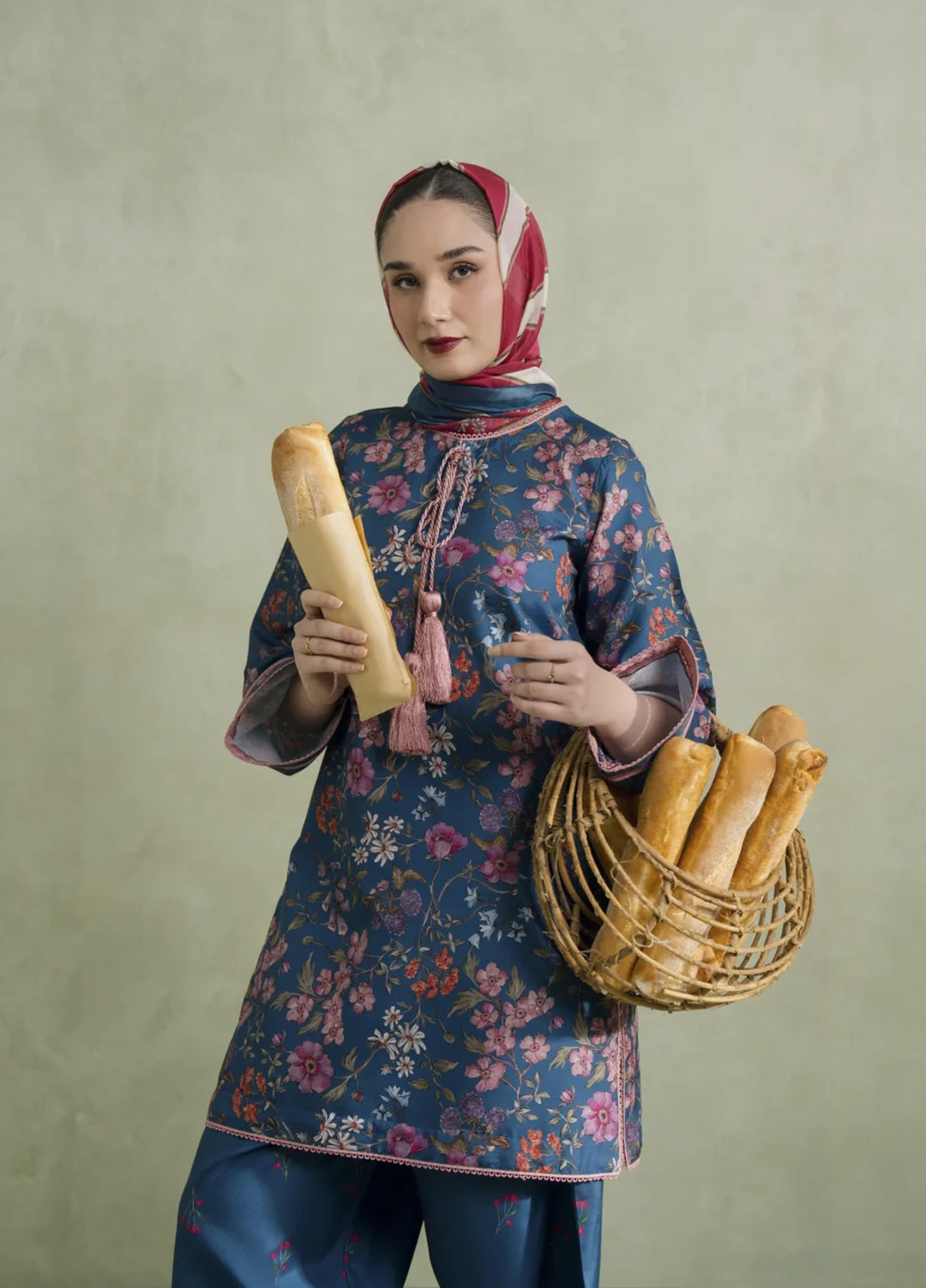 Blossom Hour by Jahaan RTW Printed Crepe 3 Piece Suit Celeste Casual Collection