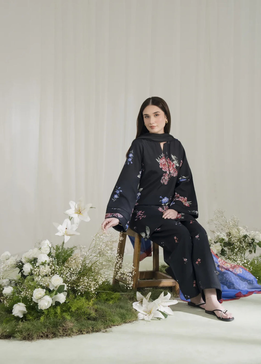 Blossom Hour by Jahaan RTW Printed Crepe 3 Piece Suit Noctis Casual Collection
