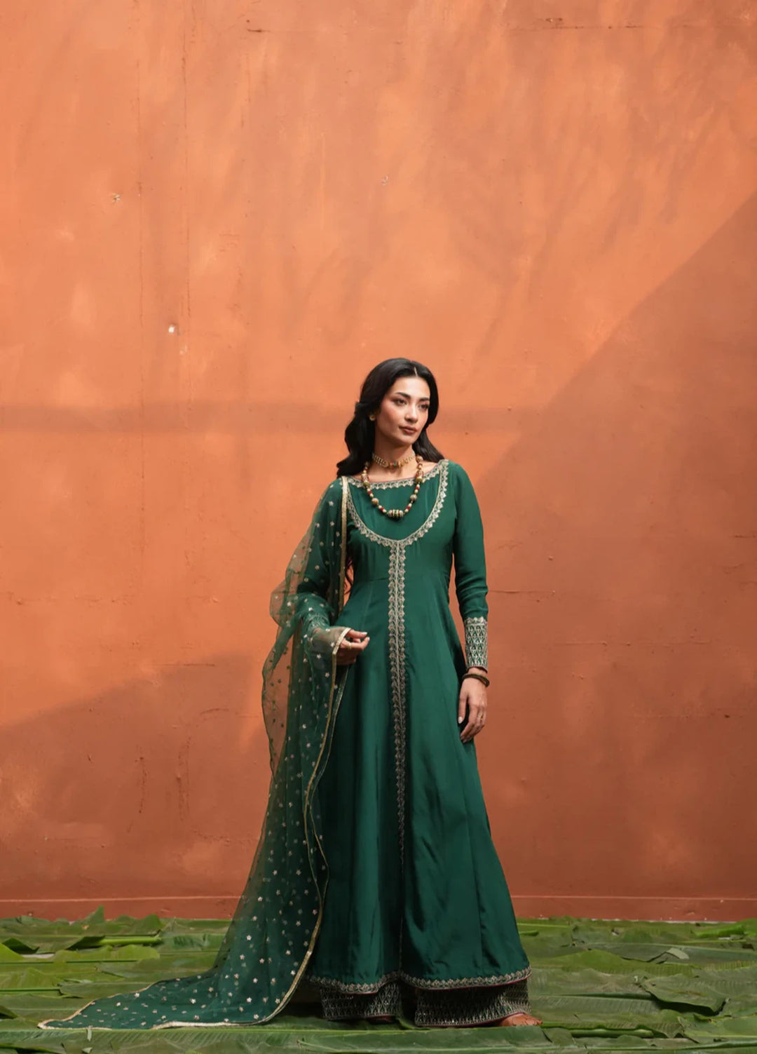 Koel by Jahaan RTW Embroidered Raw Silk 3 Piece Suit Hoor Festive Collection
