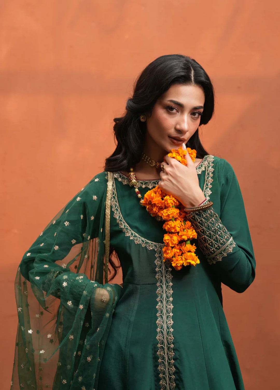 Koel by Jahaan RTW Embroidered Raw Silk 3 Piece Suit Hoor Festive Collection