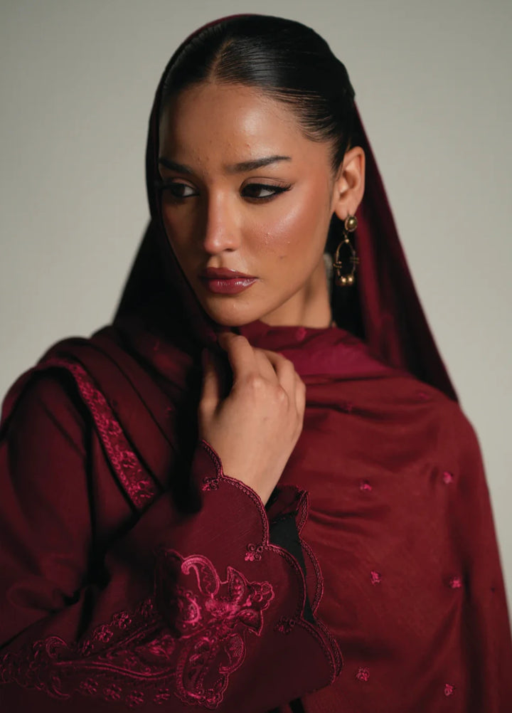 Winter Weave by Jahaan RTW Embroidered Khaddar 3 Piece Suit Sepia Casual Collection