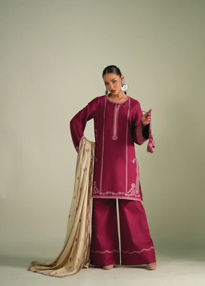 Winter Weave by Jahaan RTW Embroidered Khaddar 3 Piece Suit Moss Casual Collection