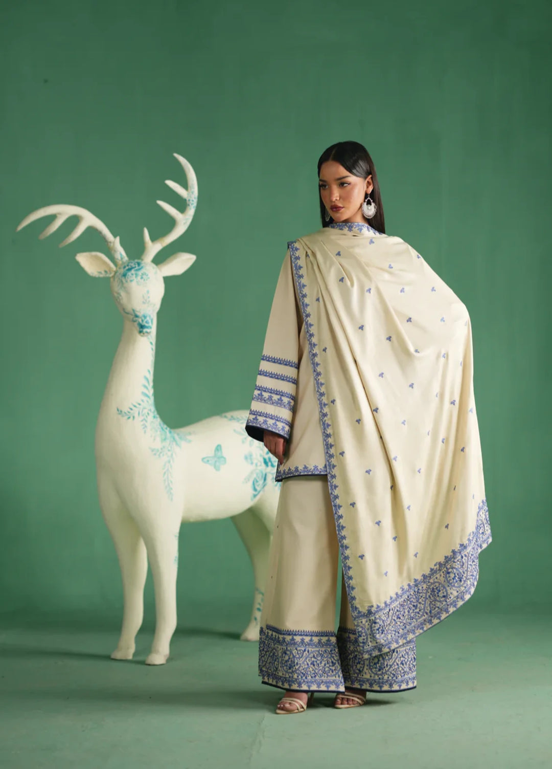 Winter Weave by Jahaan RTW Embroidered Khaddar 3 Piece Suit Glaze Casual Collection