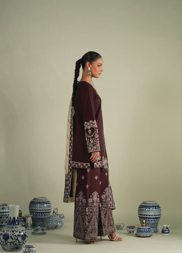 Winter Weave by Jahaan RTW Embroidered Khaddar 3 Piece Suit Dusk Casual Collection