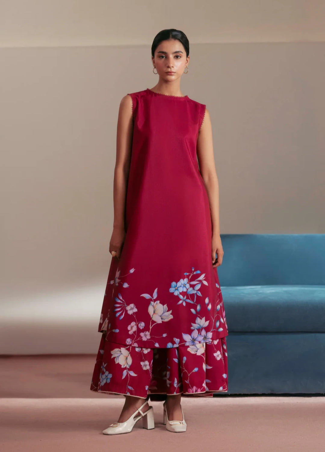 Flow by Jahaan RTW Printed Crepe 2 Piece Suit Rossa Casual Collection