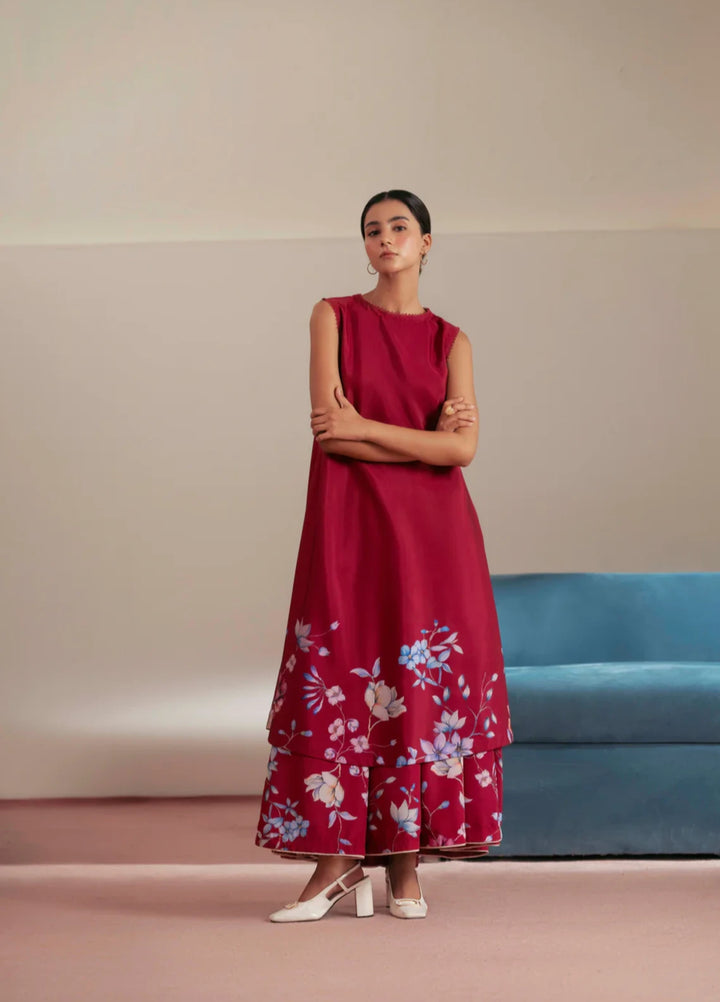 Flow by Jahaan RTW Printed Crepe 2 Piece Suit Rossa Casual Collection