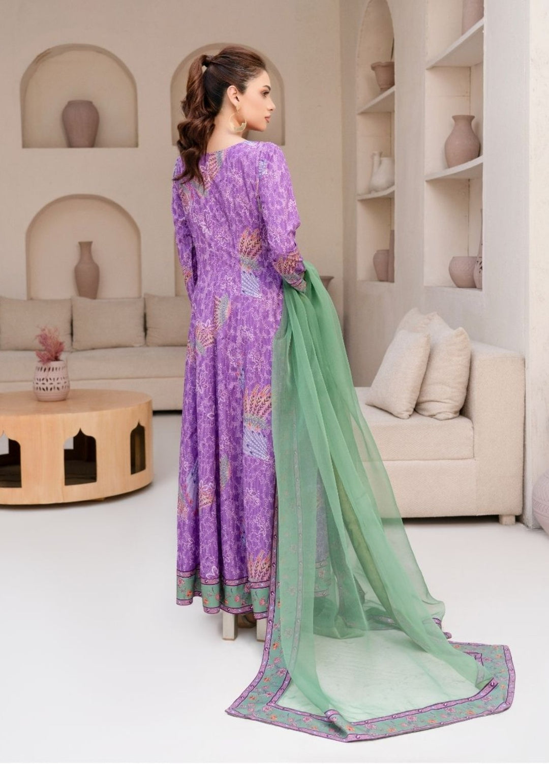 Irtiqa by Anayra Amal Unstitched Printed Raw Silk 3 Piece Suit Jazmin Casual Collection