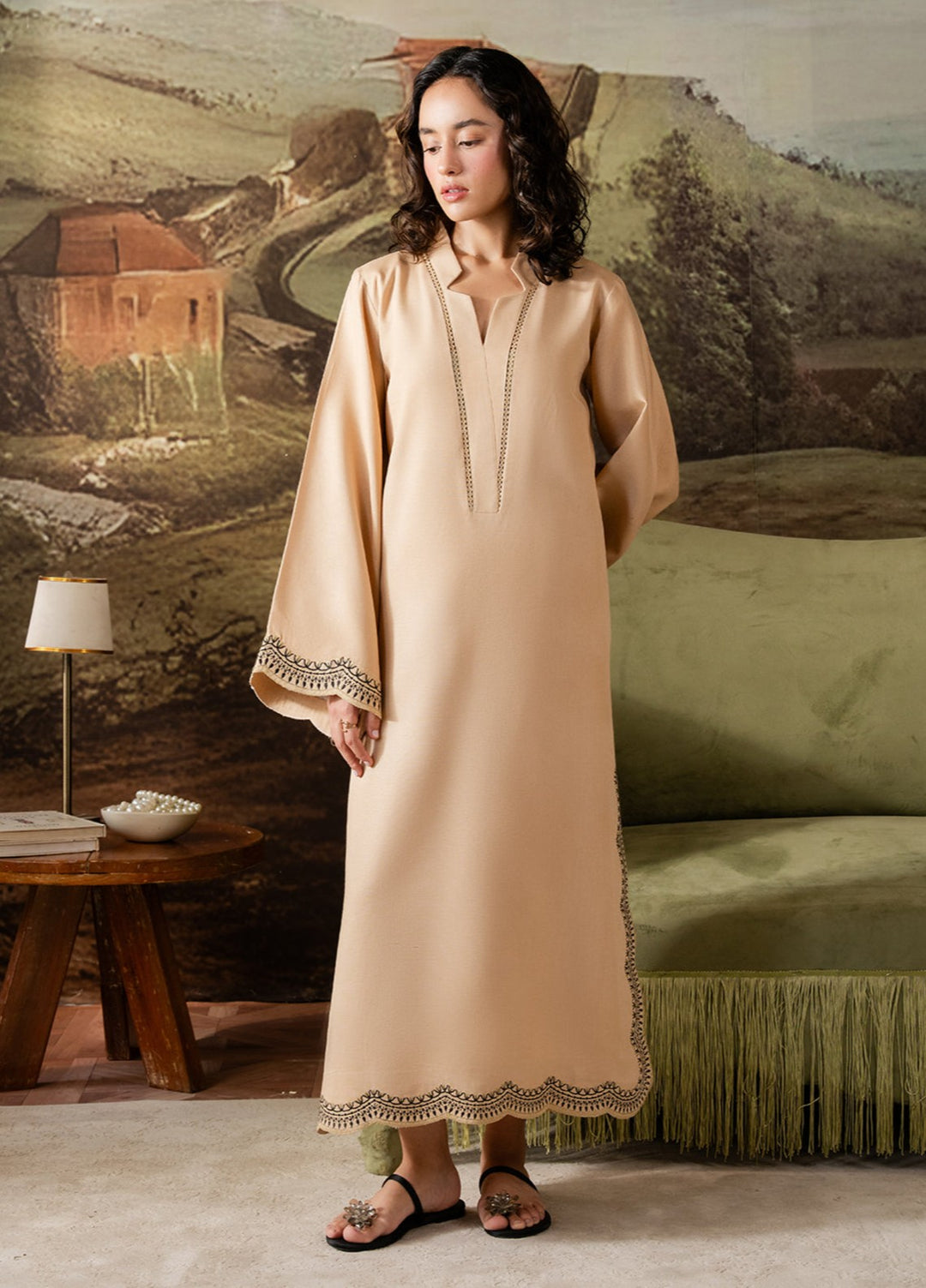 The Art by Yards RTW Embroidered Karandi 2 Piece Suit Serica Casual Collection