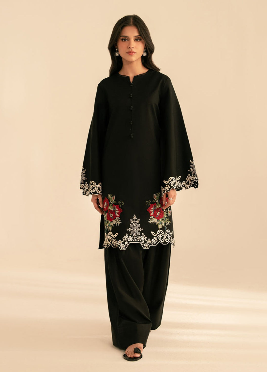 The Art by Yards RTW Embroidered Cotton 2 Piece Suit Stellar Casual Collection