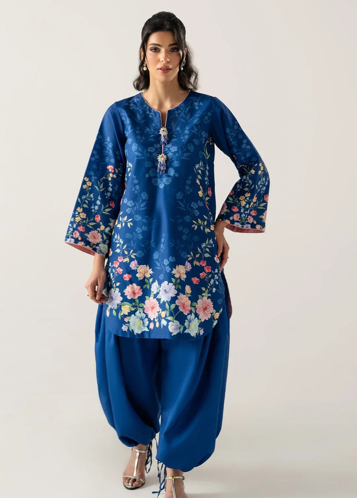 Zaymal Women RTW Printed Blended Lawn 2 Piece Suit ROYAL BLUE Casual Collection