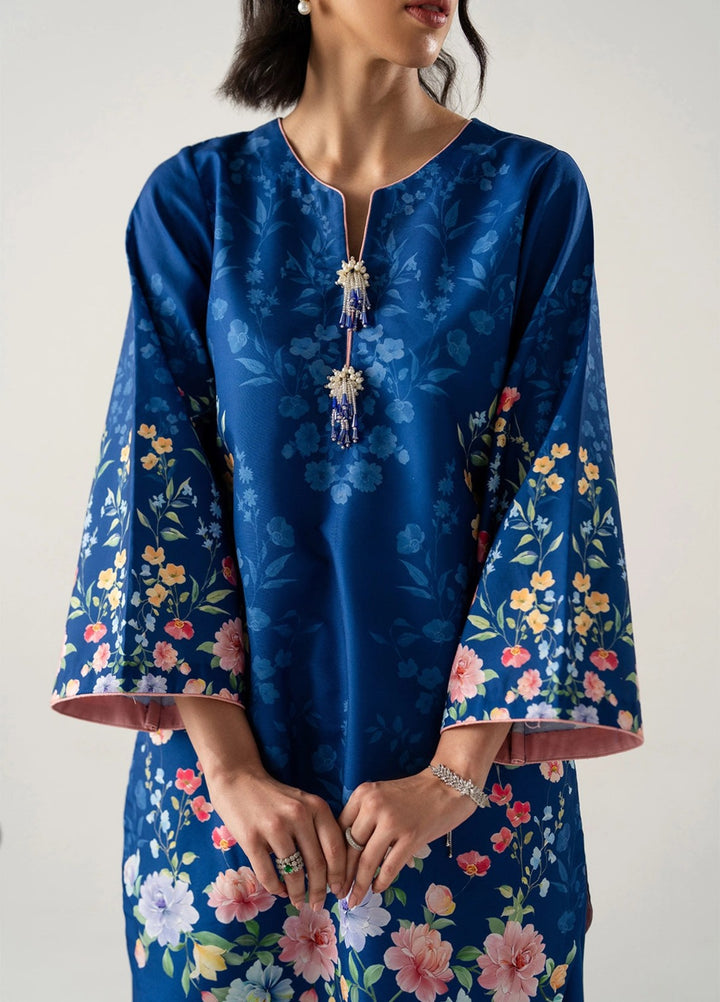 Zaymal Women RTW Printed Blended Lawn 2 Piece Suit ROYAL BLUE Casual Collection