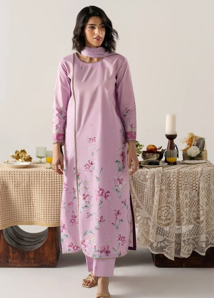 Zaymal Women RTW Printed Blended Lawn 3 Piece Suit LILAC ENSEMBLE Casual Collection