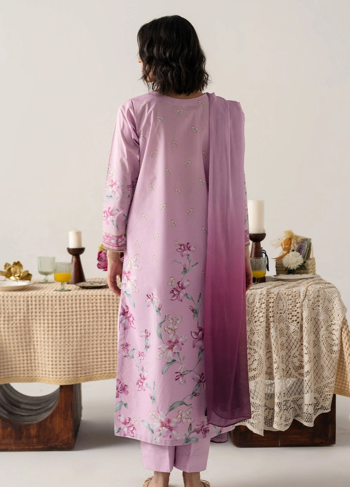 Zaymal Women RTW Printed Blended Lawn 3 Piece Suit LILAC ENSEMBLE Casual Collection