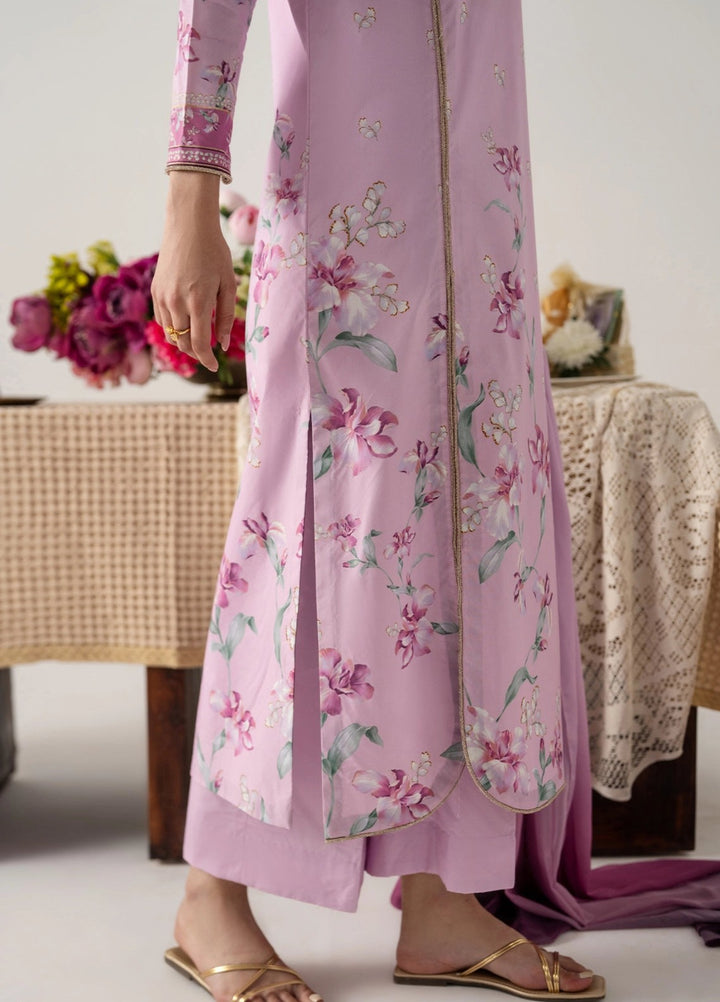 Zaymal Women RTW Printed Blended Lawn 3 Piece Suit LILAC ENSEMBLE Casual Collection