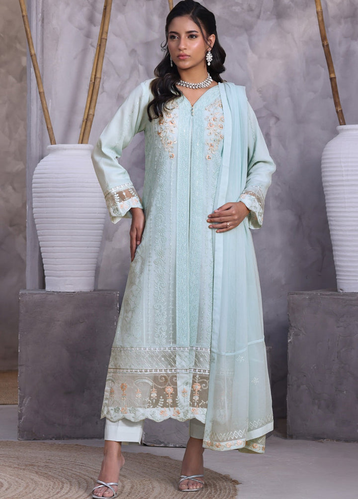 Shamooz Women RTW Embroidered Chiffon 3 Piece Suit Baby Blue I-CH-0018 Festive Collection