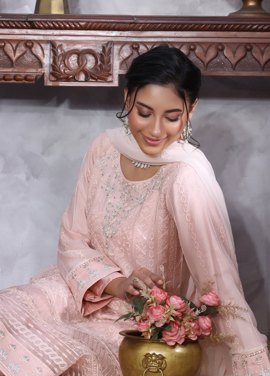Shamooz Women RTW Embroidered Chiffon 3 Piece Suit Daisy I-CH-0025 Festive Collection