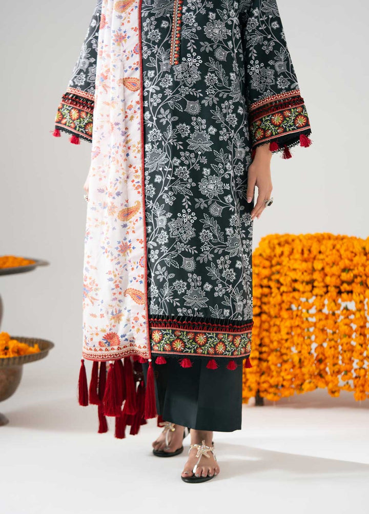 Zaymal Women RTW Printed Silk 3 Piece Suit MONOCHROME Casual Collection