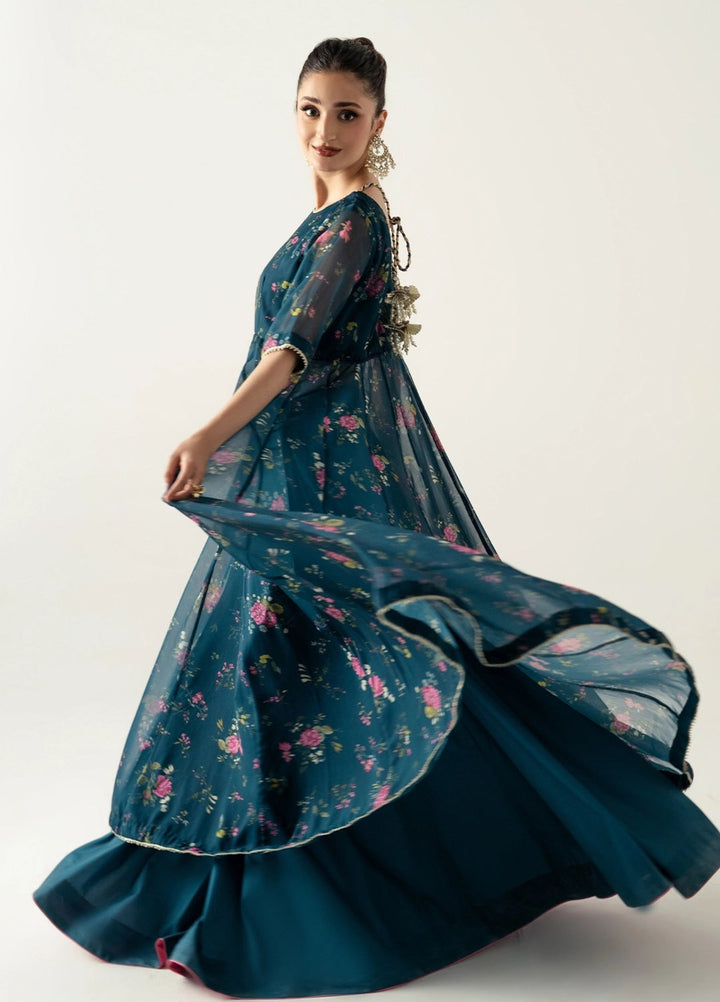 Zaymal Women RTW Printed Chiffon 3 Piece Suit DEEP TEAL Casual Collection