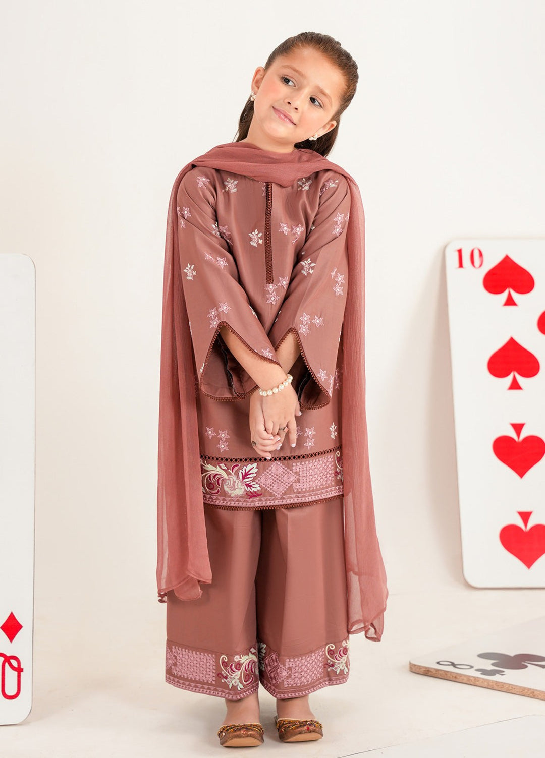 Bloomie by Panache Apparel Girls RTW Embroidered Lawn 3 Piece Suit Petaloo Festive Collection