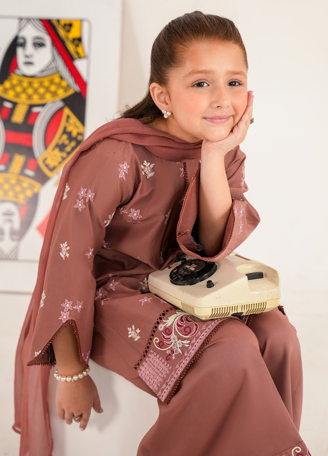 Bloomie by Panache Apparel Girls RTW Embroidered Lawn 3 Piece Suit Petaloo Festive Collection