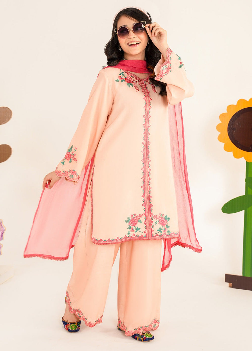 Bloomie by Panache Apparel Girls RTW Embroidered Lawn 3 Piece Suit Tintsy Festive Collection