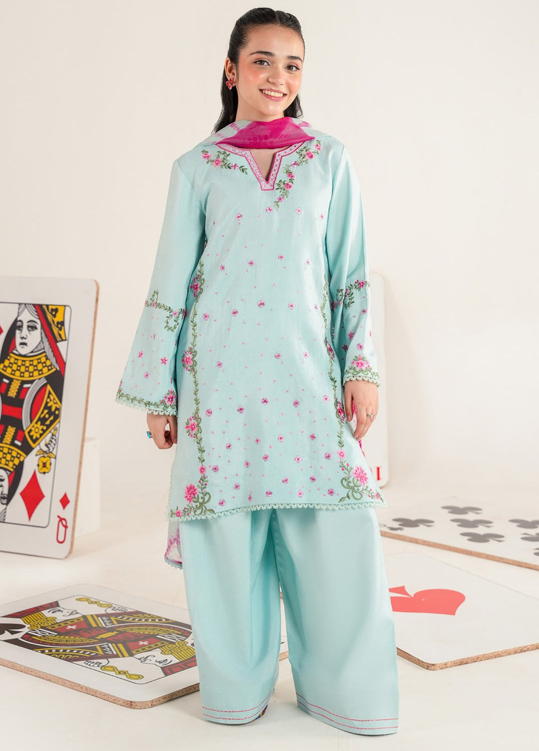 Bloomie by Panache Apparel Girls RTW Embroidered Lawn 3 Piece Suit Mimzi Festive Collection