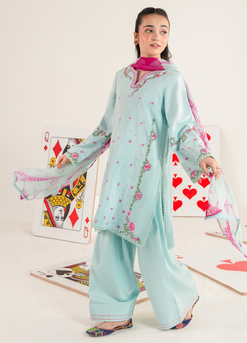 Bloomie by Panache Apparel Girls RTW Embroidered Lawn 3 Piece Suit Mimzi Festive Collection