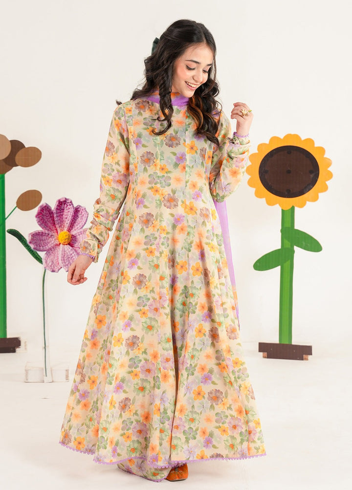 Bloomie by Panache Apparel Girls RTW Printed Lawn Silk 3 Piece Suit Tulipie Festive Collection