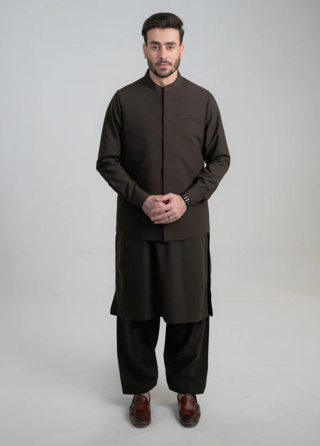 Abro by Buraq Mens RTW Solids Wash N Wear 3 Piece Suit Rangrez Casual Collection