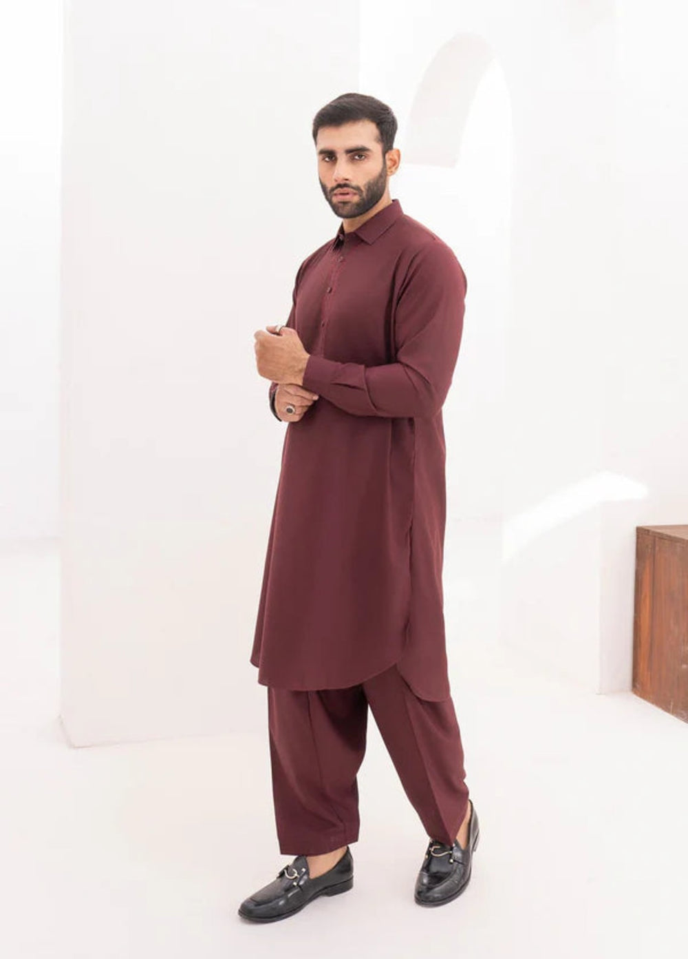 Farmanrawa by Buraq Mens RTW Embroidered Wash N Wear 2 Piece Suit Bazil Casual Collection