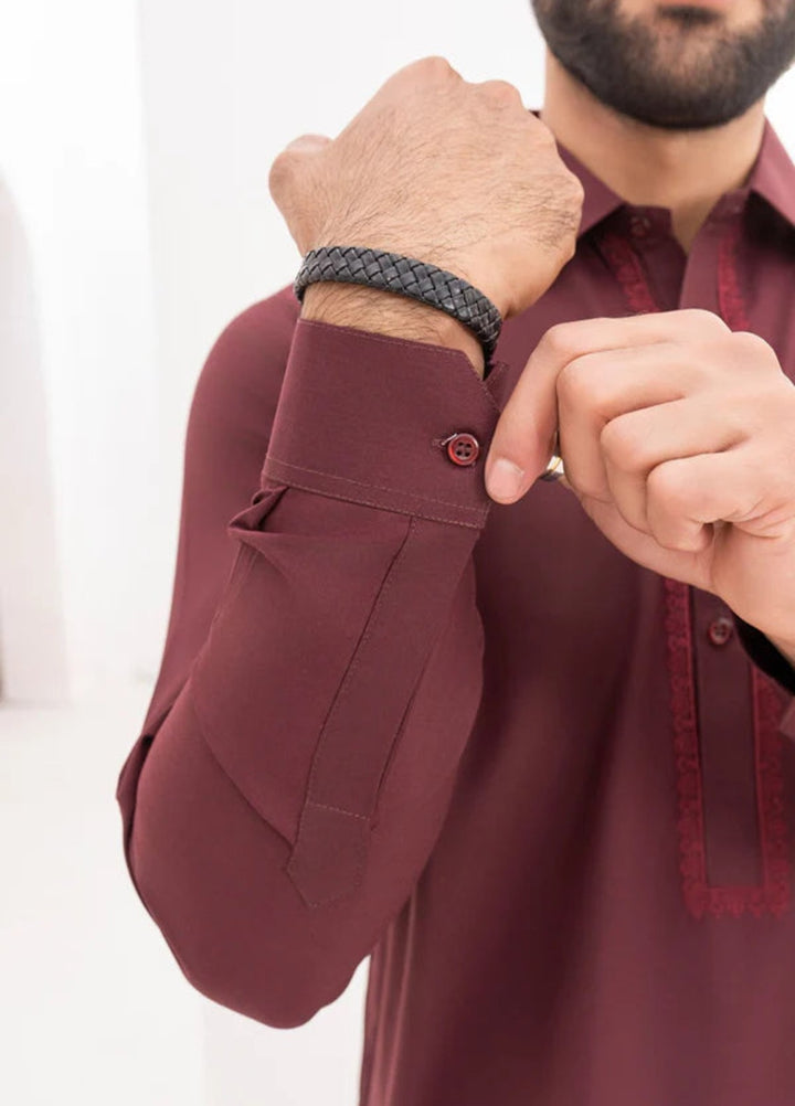 Farmanrawa by Buraq Mens RTW Embroidered Wash N Wear 2 Piece Suit Bazil Casual Collection