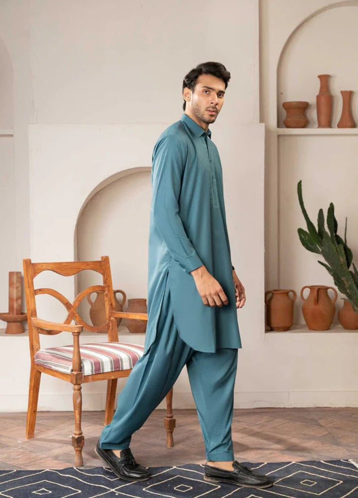 Farmanrawa by Buraq Mens RTW Embroidered Wash N Wear 2 Piece Suit Najeeb Casual Collection