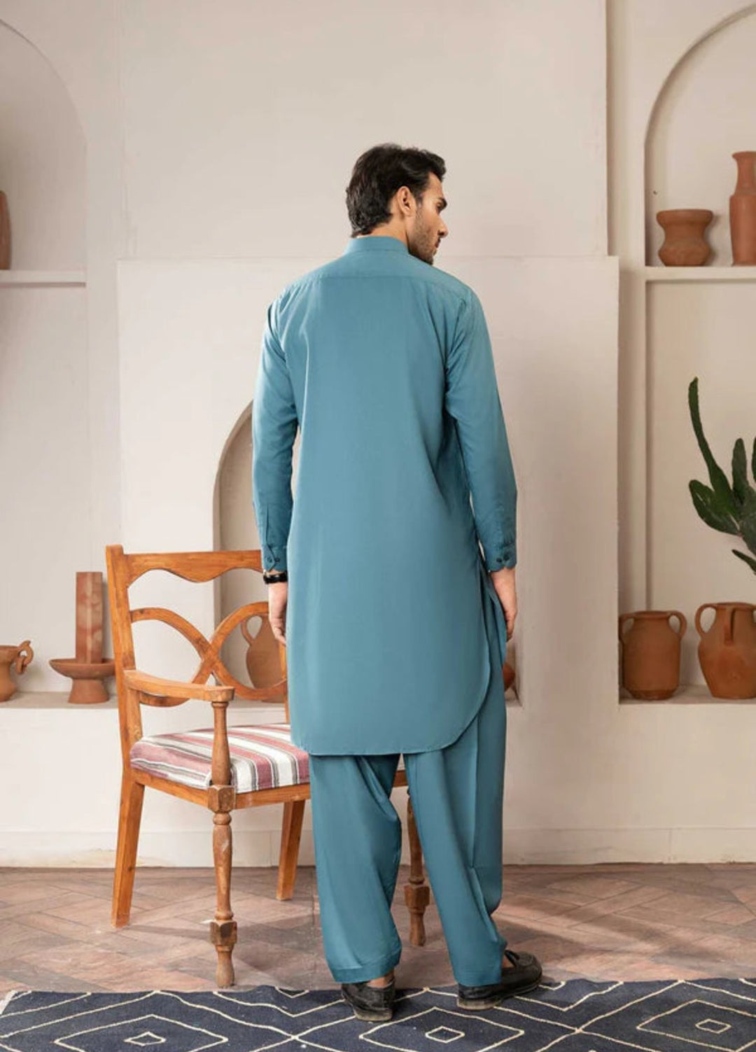Farmanrawa by Buraq Mens RTW Embroidered Wash N Wear 2 Piece Suit Najeeb Casual Collection
