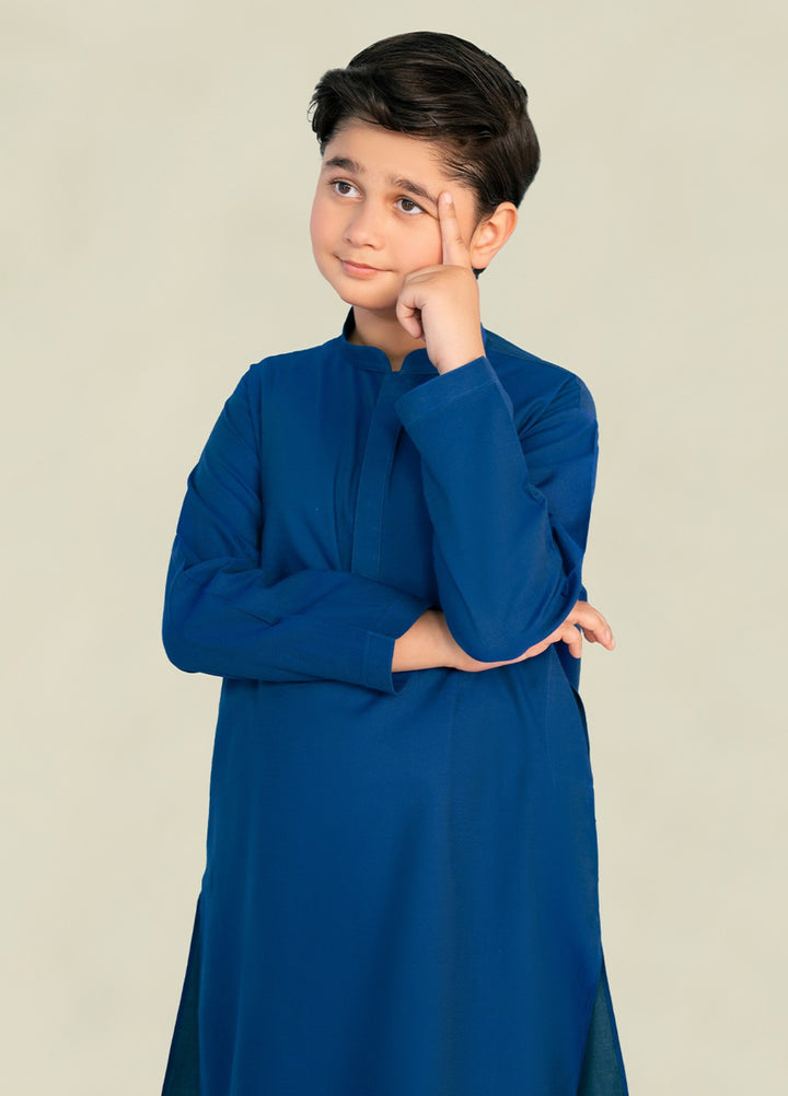 Divinely Crafted Boys RTW Cotton 2 Piece Suit Royal Blue Casual Collection