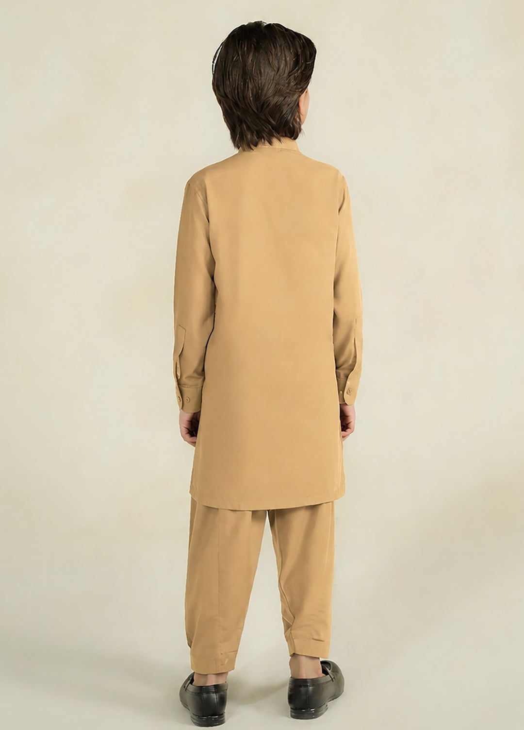 Divinely Crafted Boys RTW Solids Wash N wear 2 Piece Suit Camel Brown Casual Collection