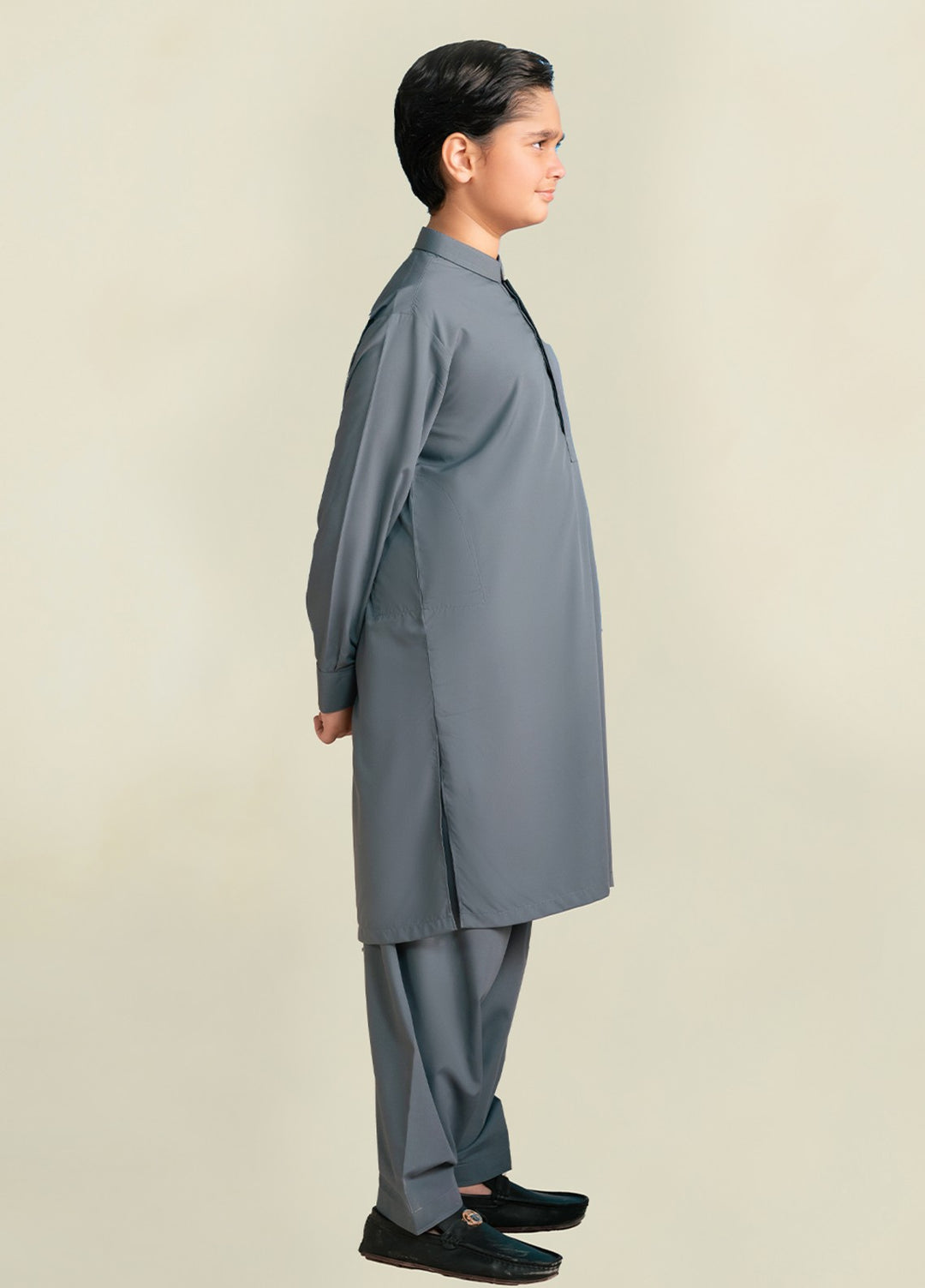 Divinely Crafted Boys RTW Solids Wash N wear 2 Piece Suit Slate Grey Casual Collection