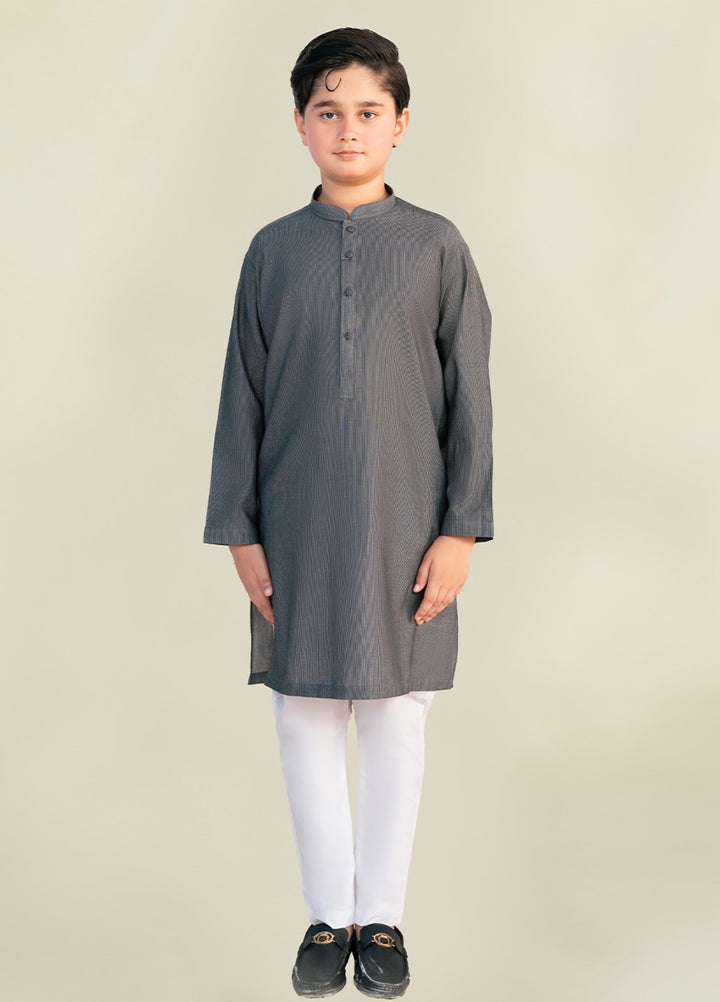 Divinely Crafted Boys RTW Cotton 2 Piece Suit Charcoal Grey Casual Collection