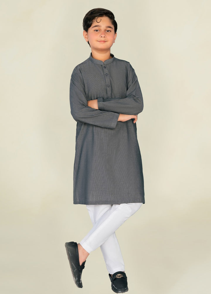 Divinely Crafted Boys RTW Cotton 2 Piece Suit Charcoal Grey Casual Collection