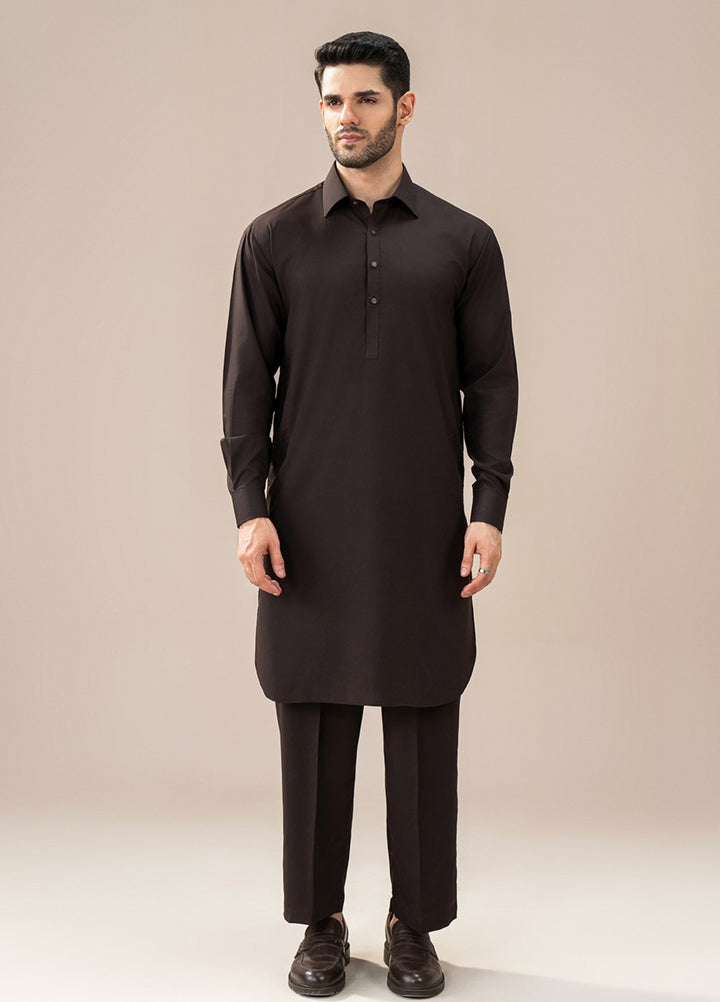 Divinely Crafted Mens RTW Wash N wear 2 Piece Suit Chocolate Brown Casual Collection