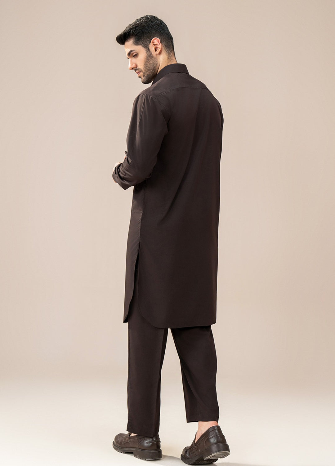 Divinely Crafted Mens RTW Wash N wear 2 Piece Suit Chocolate Brown Casual Collection