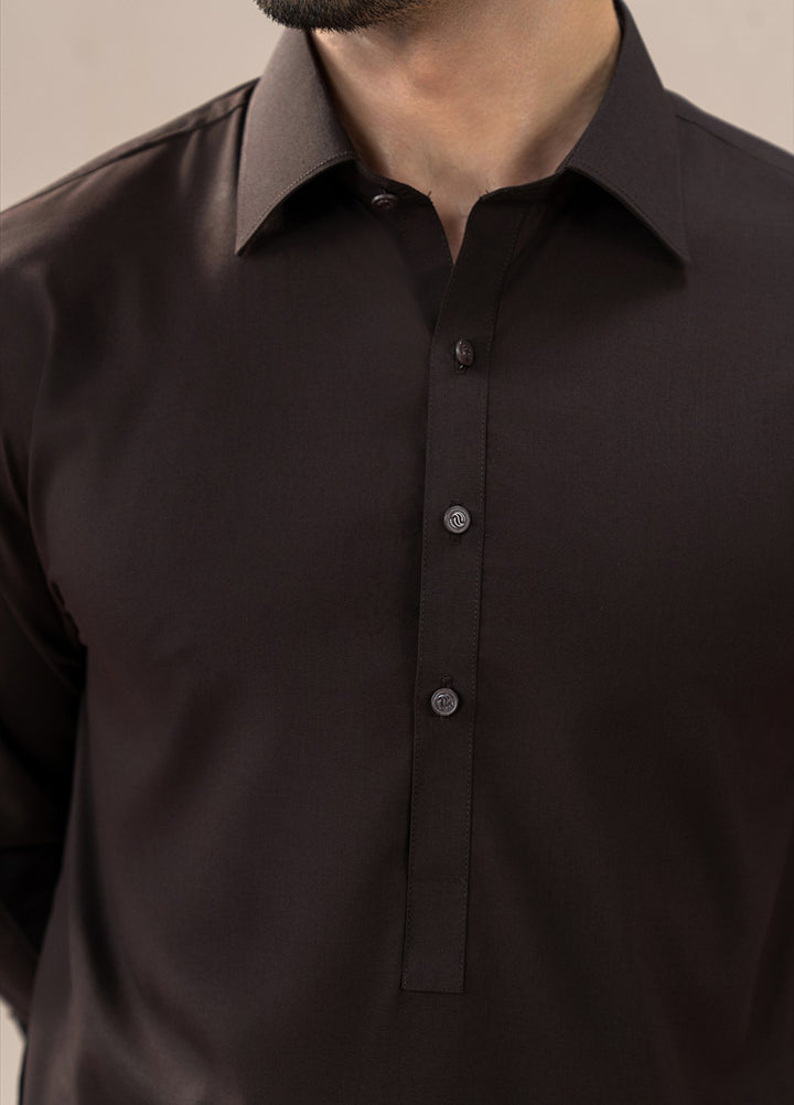 Divinely Crafted Mens RTW Wash N wear 2 Piece Suit Chocolate Brown Casual Collection