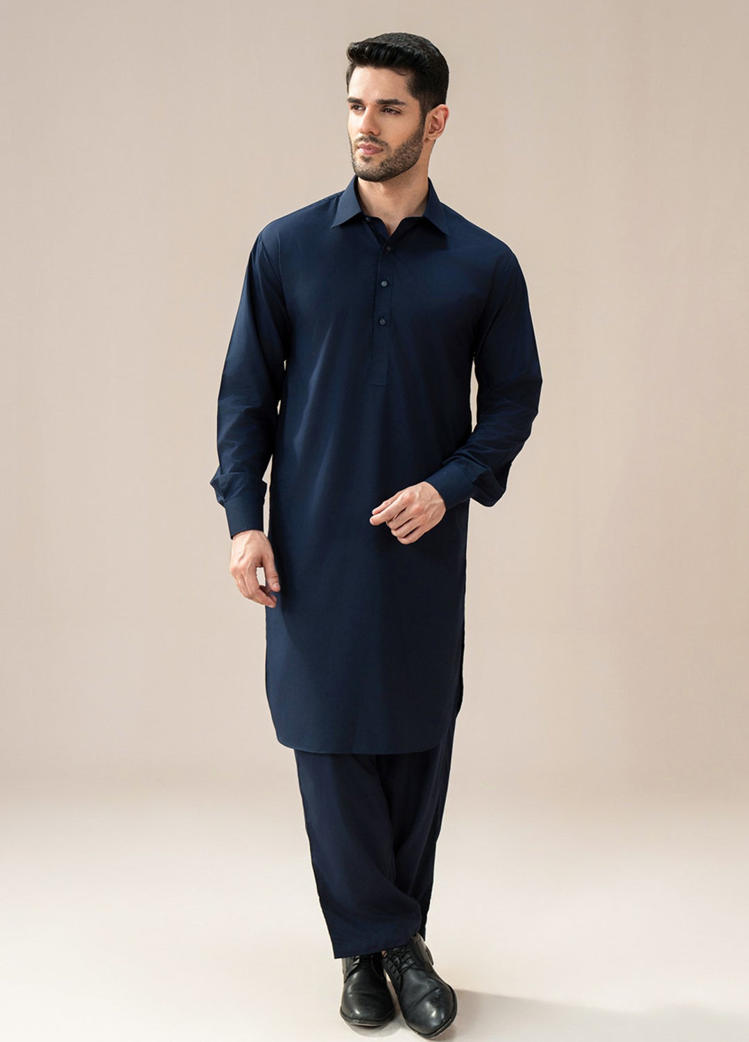 Divinely Crafted Mens RTW Wash N wear 2 Piece Suit Classic Navy Blue Casual Collection