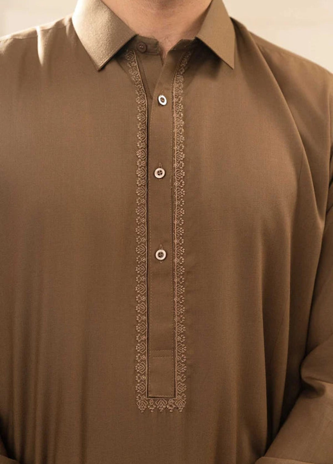 Farmanrawa by Buraq Mens RTW Embroidered Wash N Wear 2 Piece Suit Ameer Casual Collection
